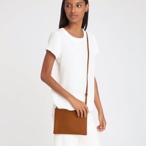 CUYANA Slim Crossbody NEW! Caramel Pebbled Leather